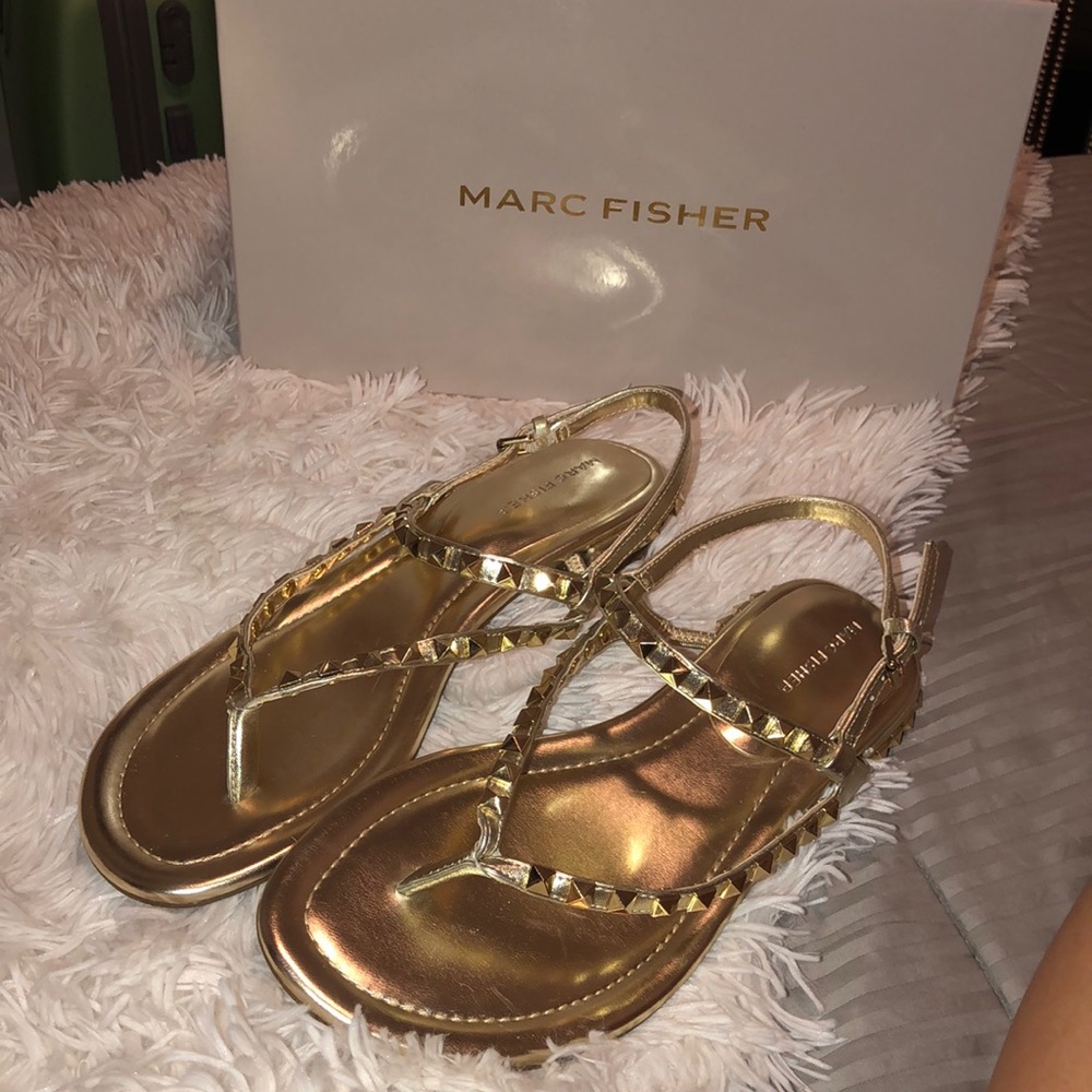 Gold Marc Fisher sandals